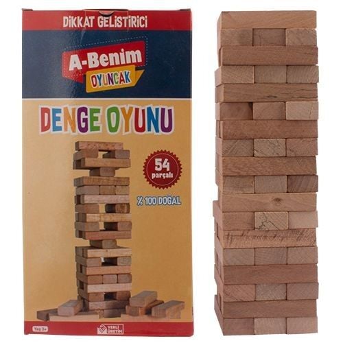 Toptan Doğal Toys Kavak Denge Oyunu 54\'lü | Eğitici ve Eğlenceli Ahşap Bloklar