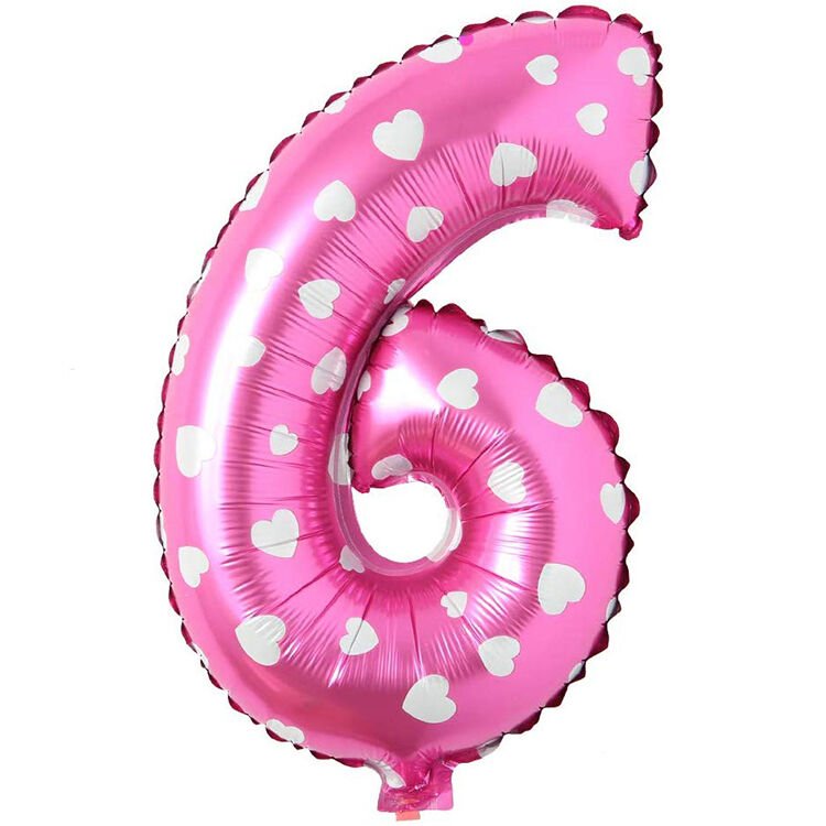 Toptan 16'' Pembe Kalpli 6 Folyo Balon