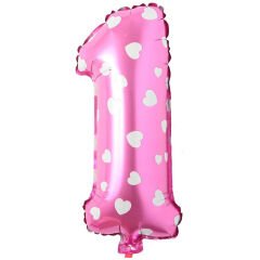 Toptan 16'' Pembe Kalpli 1 Folyo Balon