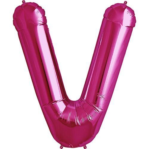 Toptan 16'' Pembe V Folyo Balon