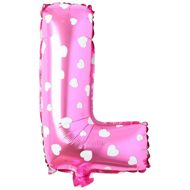 Toptan 16'' Pembe Kalpli L Folyo Balon