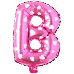 Toptan 16'' Pembe Kalpli B Folyo Balon